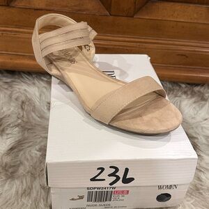 Women's Nude Suede Sandals